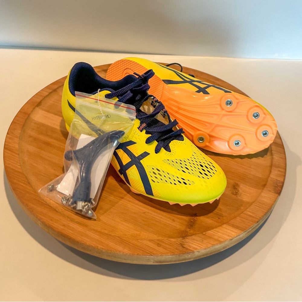 Asics Yellow and Blue Track Spikes